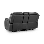 Black leather recliner sofa