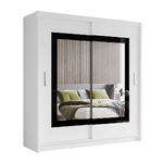 Hazel 203cm Sliding Door Wardrobe Grey Glass