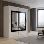 Hazel 203cm Sliding Door Wardrobe Grey Glass
