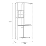 High Rock Display Cabinet in Matt Black/Riviera Oak