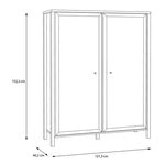 High Rock Extra Wide Display Cabinet in Matt Black/Riviera Oak