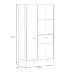 High Rock Wide Shelf Unit in Matt Black/Riviera Oak