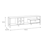 High Rock Wide TV Unit in Matt Black/Riviera Oak