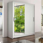 Kent VI 150cm Sliding Door Wardrobe White with Mirror