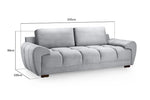 Lazur Sofa Grey 3 Seater - 245CM
