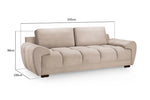 Lazur Sofa Mocha 3 Seater - 245 CM
