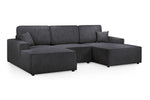 Leo Cinema Sofa Black U Shape Corner - 277 x 170 x 170 CM