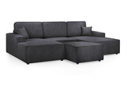 Leo Cinema Sofa Black U Shape Corner - 277 x 170 x 170 CM
