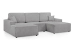 Leo Cinema Sofa Grey U Shape Corner - 277 x 170 x 170 CM