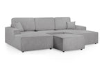 Leo Cinema Sofa Grey U Shape Corner - 277 x 170 x 170 CM