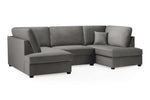 London Sofa - Plush Grey U Shape Corner - 281 x 158 x 158 CM