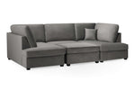 London Sofa - Plush Grey U Shape Corner - 281 x 158 x 158 CM