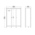 Madrid 3 Piece Bundle, Bedside, Chest and 3 Door Wardrobe in Matt Black
