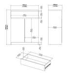 Naia Sideboard 1 Drawer 2 Doors in Jackson Hickory Oak