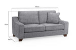 Nebraska Sofa Slate 3 Seater