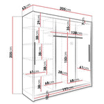 Nene I 205cm Sliding Door Wardrobe White