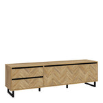 Nikomedes TV Unit in Spica Oak/Matt Black/Bartex Oak
