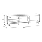 Nikomedes TV Unit in Spica Oak/Matt Black/Bartex Oak