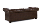 Old Bailey Chesterfield Sofa - Antique Brown 3 Seater - 215 CM