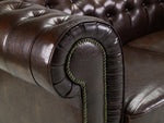 Old Bailey Chesterfield Sofa - Antique Brown 3 Seater - 215 CM