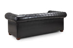 Old Bailey Chesterfield Sofa - Black 3 Seater - 215 CM