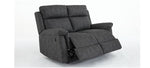 Oscar Suede Fabric Manuel Recliner Sofa Suite - Charcoal 3+2+1 Set