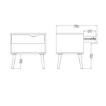 Oslo Bedside 1 Drawer in Black and Oak