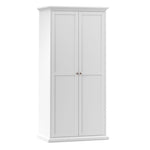 Paris 3 Piece Bundle, Bedside, Chest and 2 Door Wardrobe in White