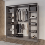 Ribble 210cm Bi-folding 4 Door Sliding Wardrobe Lava with Mirror