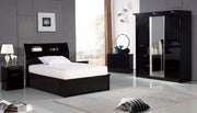 Rosy Black High Gloss Ottoman Bed - Storage Lift Up | Double 4FT6
