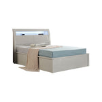 Rosy Light Grey High Gloss Ottoman Bed - Storage Lift Up | Single 3FT