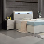 Rosy Light Grey High Gloss Ottoman Bed - Storage Lift Up | Single 3FT