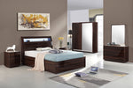 Rosy Walnut High Gloss Ottoman Bed - Storage Lift Up | Single 3FT