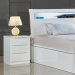 Rosy White High Gloss Bedside - Straight