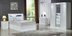 Rosy White High Gloss Bedside - Straight