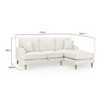 Rupert Sofa - Fabric Beige Right Hand Facing Corner - 215 x 160 CM
