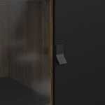 Ry China Cabinet 1 Door 1 Glass Door 1 Drawer in Matt Black Walnut