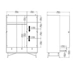 Ry Wardrobe 3 Doors 3 Drawers in Jackson Hickory Oak