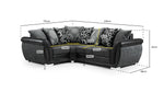 Shannon Sofa - Black/Grey Left Hand Facing Corner - 240 x 195 CM