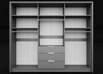 Singapore 255cm Hinged Door Wardrobe Graphite
