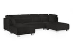 Sloane Sofa Black U Shape Corner - 335 x 190 x 190 CM