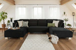 Sloane Sofa Black U Shape Corner - 335 x 190 x 190 CM