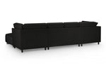 Sloane Sofa Black U Shape Corner - 335 x 190 x 190 CM