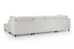 Sloane Sofa Silver U Shape Corner - 335 x 190 x 190 CM