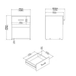 Space 3 Piece Bundle, Bedside, Chest and 2 Door Wardrobe in White