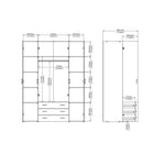 Space Wardrobe - 4 Doors 3 Drawers in Oak 2000