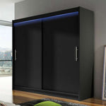 Stealth I 180cm Sliding Door Wardrobe Black