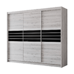 TURYN 250cm Sliding Door Wardrobe Oak Craft / Graphite Glass