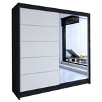 Tia III 180cm Sliding Door Wardrobe Black / White
