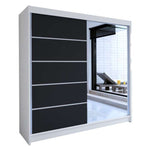 Tia III 180cm Sliding Door Wardrobe White / Black